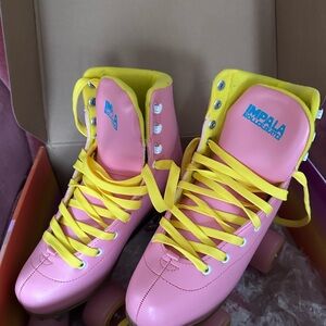 Impala Pink and Yellow Roller Skates